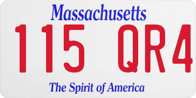 MA license plate 115QR4