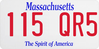 MA license plate 115QR5