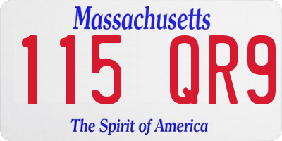 MA license plate 115QR9