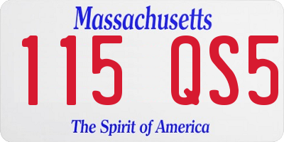 MA license plate 115QS5