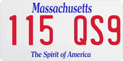MA license plate 115QS9