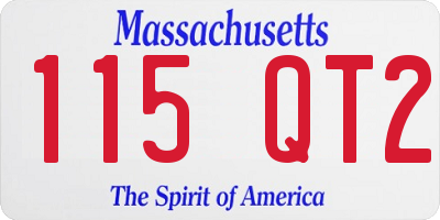 MA license plate 115QT2