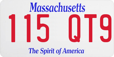 MA license plate 115QT9