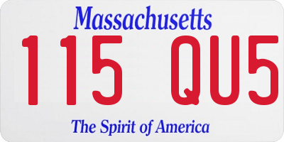 MA license plate 115QU5
