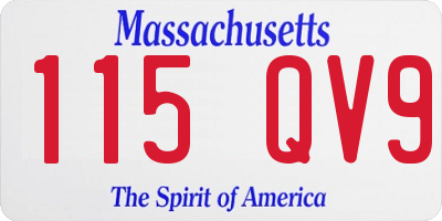 MA license plate 115QV9