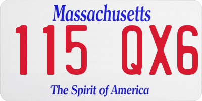 MA license plate 115QX6
