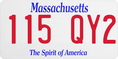 MA license plate 115QY2