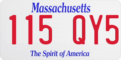 MA license plate 115QY5