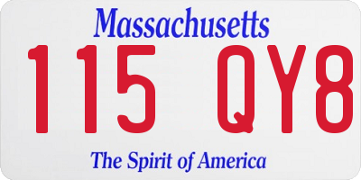 MA license plate 115QY8