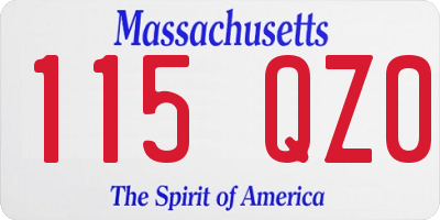 MA license plate 115QZ0