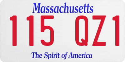 MA license plate 115QZ1