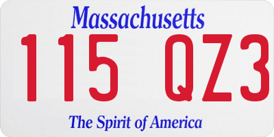 MA license plate 115QZ3