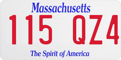 MA license plate 115QZ4