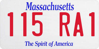 MA license plate 115RA1