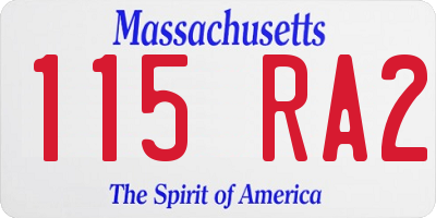 MA license plate 115RA2