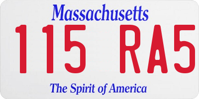 MA license plate 115RA5