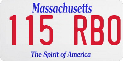 MA license plate 115RB0