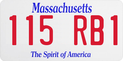 MA license plate 115RB1
