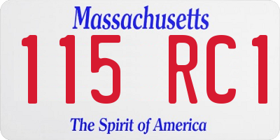 MA license plate 115RC1