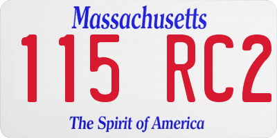 MA license plate 115RC2