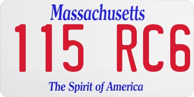 MA license plate 115RC6