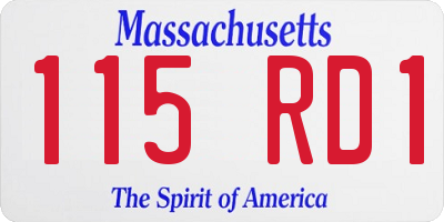 MA license plate 115RD1