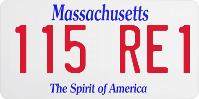 MA license plate 115RE1