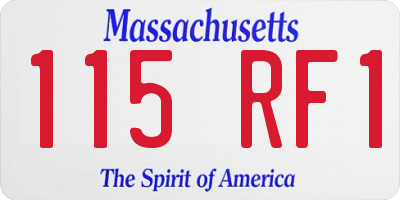 MA license plate 115RF1