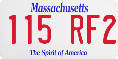 MA license plate 115RF2