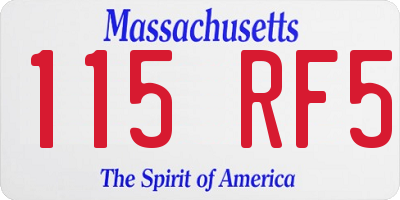 MA license plate 115RF5