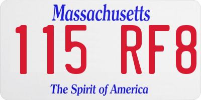 MA license plate 115RF8