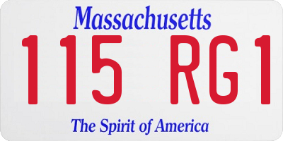 MA license plate 115RG1