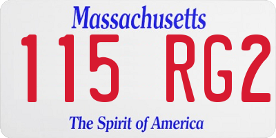 MA license plate 115RG2