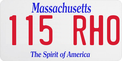 MA license plate 115RH0