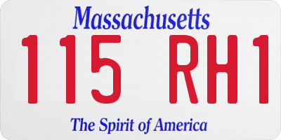 MA license plate 115RH1