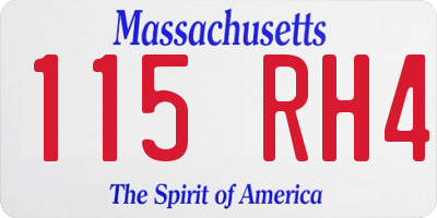 MA license plate 115RH4