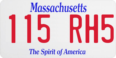 MA license plate 115RH5