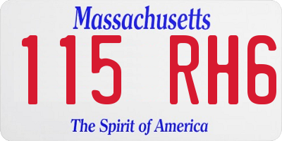MA license plate 115RH6