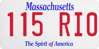 MA license plate 115RI0