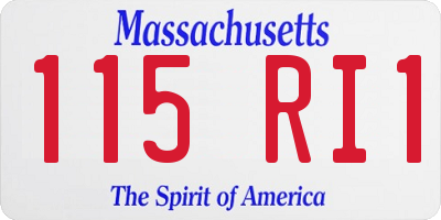 MA license plate 115RI1
