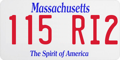 MA license plate 115RI2