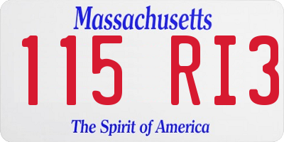 MA license plate 115RI3