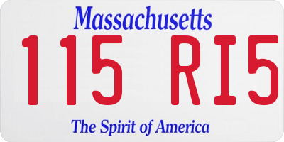 MA license plate 115RI5