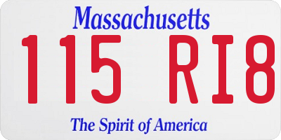 MA license plate 115RI8