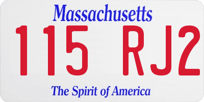 MA license plate 115RJ2