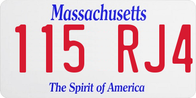 MA license plate 115RJ4