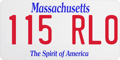 MA license plate 115RL0