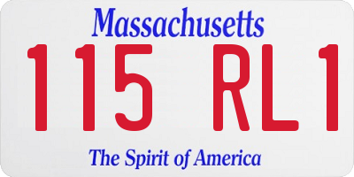 MA license plate 115RL1