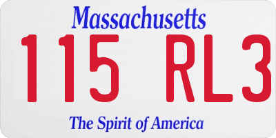 MA license plate 115RL3
