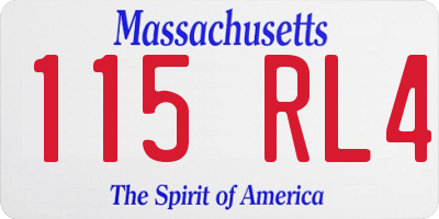 MA license plate 115RL4